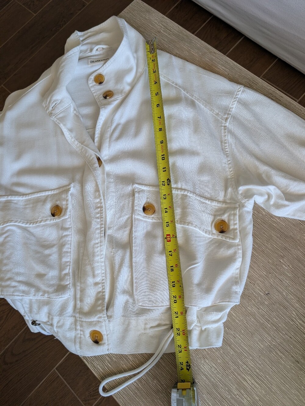 BlankNYC Cream Women's Lightweight Button-Front Utility Jacket XS - Picture 11 of 12